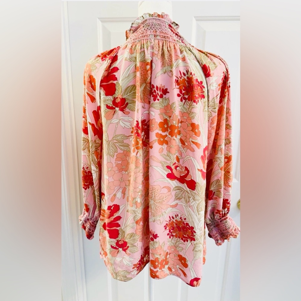 Talbots Women’s Multicolor Floral Print Top Shirt Size Large - Picture 5 of 10